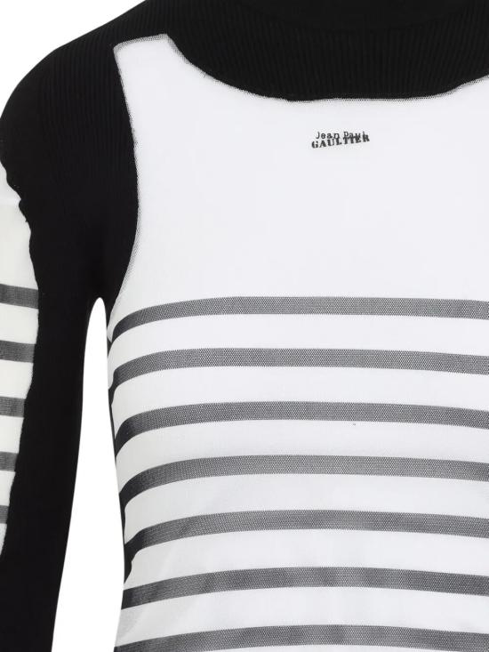 25SS 장 폴 고티에 긴팔 티셔츠 25 33 F PL069 T574 0100 0100 WHITE BLACK - JEAN PAUL GAULTIER