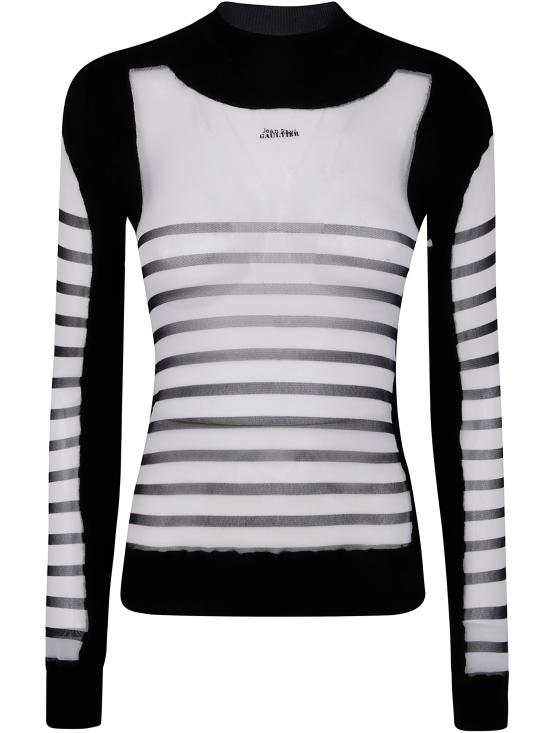 25SS 장 폴 고티에 긴팔 티셔츠 25 33 F PL069 T574 0100 0100 WHITE BLACK - JEAN PAUL GAULTIER