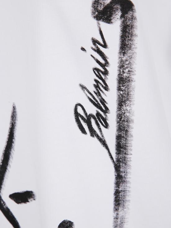 25SS 발망 반팔 티셔츠 EF1EF000GE35 GAB WHITE BLACK - BALMAIN