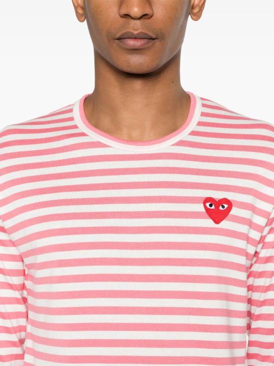  꼼데가르송 긴팔 티셔츠 AXT278 pink - COMME DES GARCONS