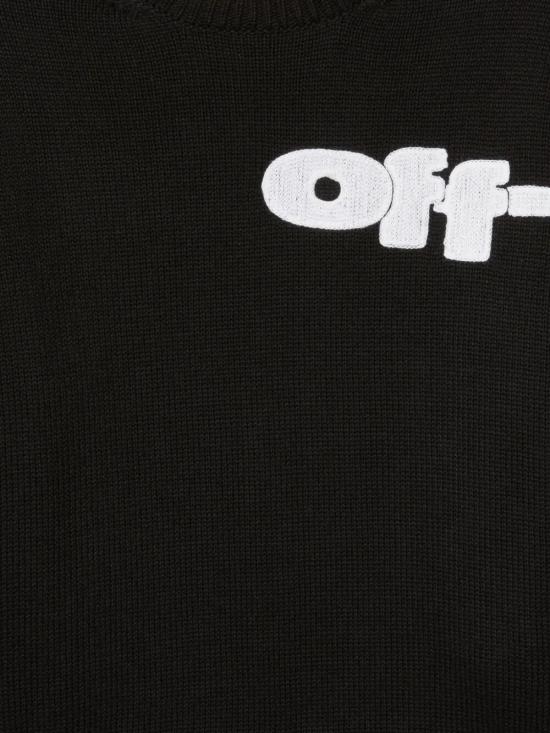 25SS [키즈] 오프화이트 탑 OBHE001S25KNI002 1001 BLACK WHITE - OFF WHITE