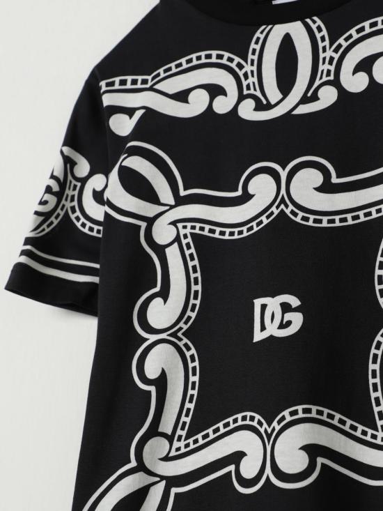 25FW [키즈] 돌체앤가바나 티셔츠 L4JTHUII7FY HN9RA Black - DOLCE & GABBANA