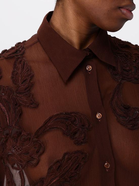 25SS 에르마노 설비노 블라우스 D462K411QEL 91230 Brown - ERMANNO SCERVINO