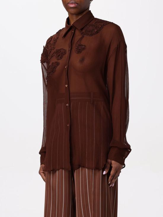 25SS 에르마노 설비노 블라우스 D462K411QEL 91230 Brown - ERMANNO SCERVINO