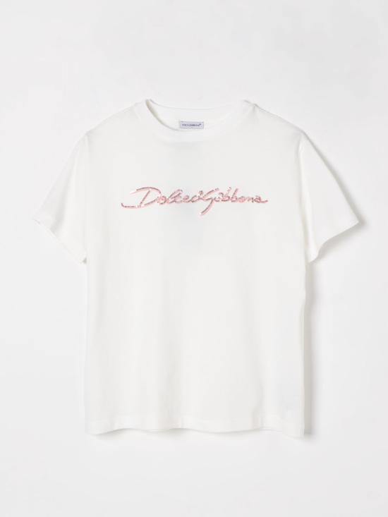 25FW [키즈] 돌체앤가바나 티셔츠 L5JTNKG7O0Y W0111 White