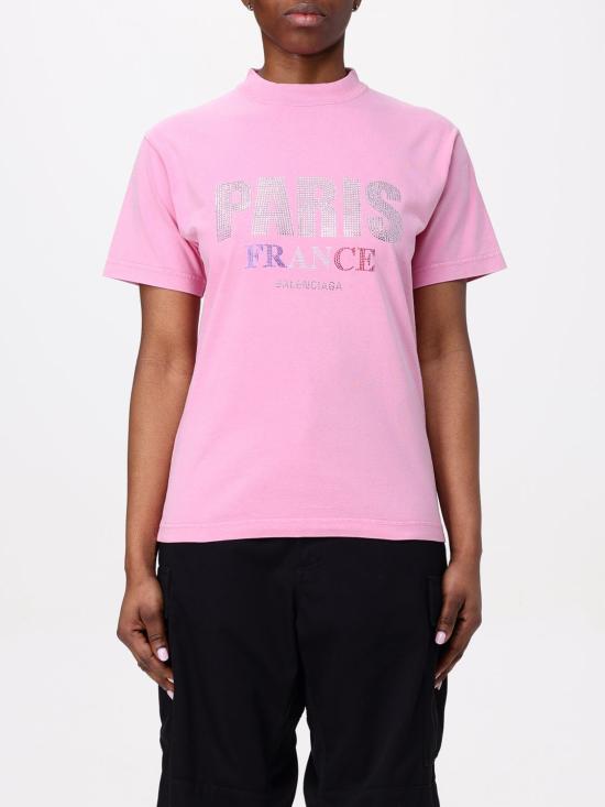 25FW 발렌시아가 반팔 티셔츠 809122TRVL5 9568 Pink