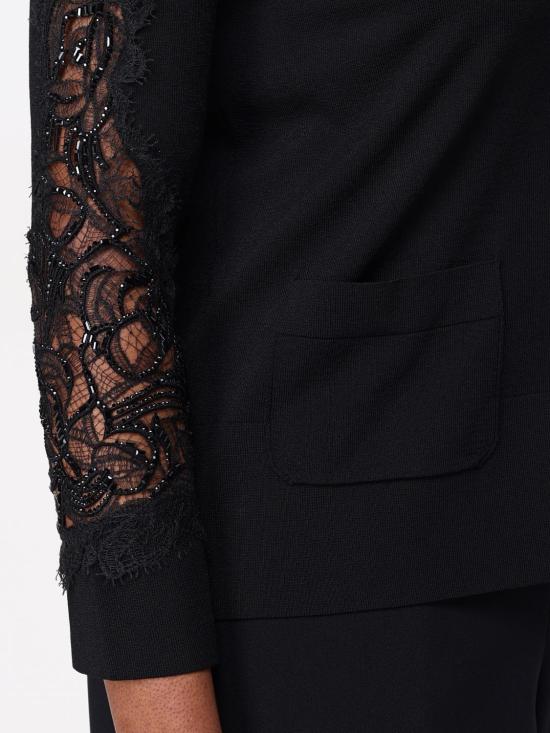 25SS 에르마노 설비노 가디건 D465N310APCTLGIKT 95708 Black - ERMANNO SCERVINO