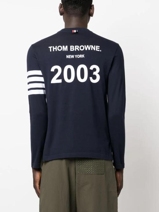  톰브라운 긴팔 티셔츠 MJS169B07862 navy - THOM BROWNE