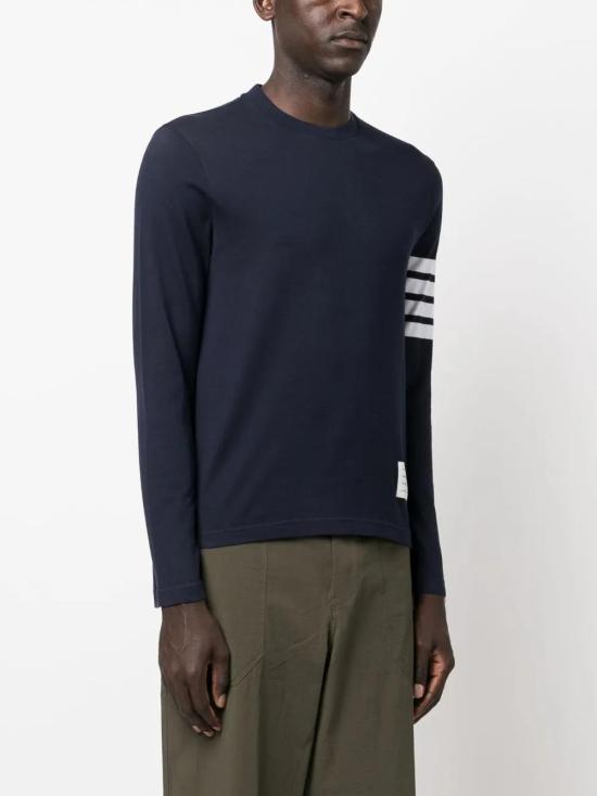  톰브라운 긴팔 티셔츠 MJS169B07862 navy - THOM BROWNE