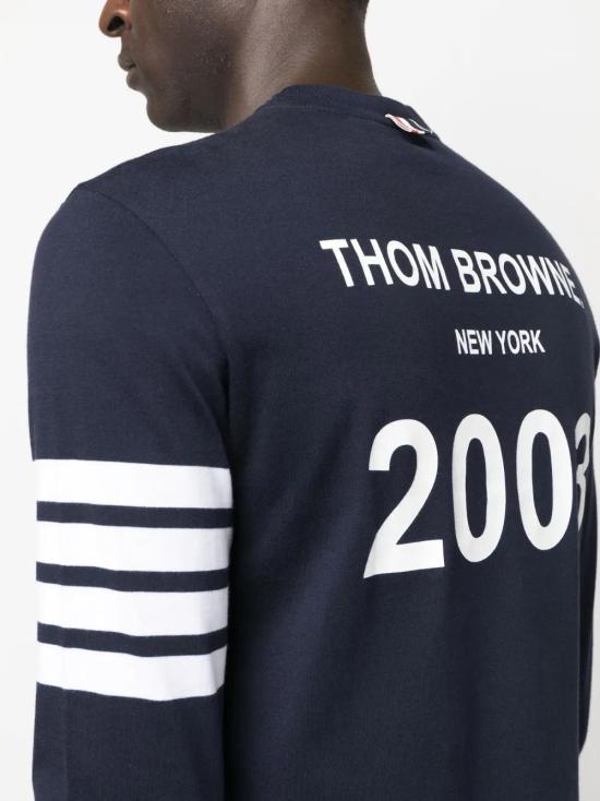  톰브라운 긴팔 티셔츠 MJS169B07862 navy - THOM BROWNE