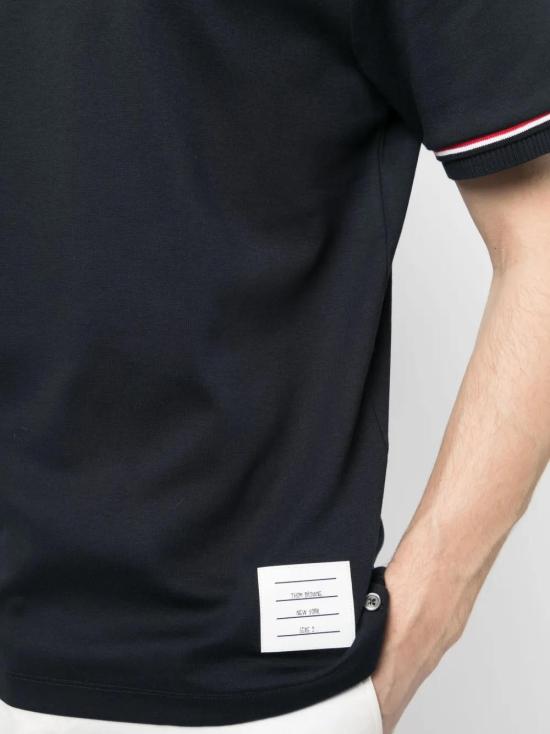  톰브라운 반팔 티셔츠 MJS231AJ0055 navy - THOM BROWNE