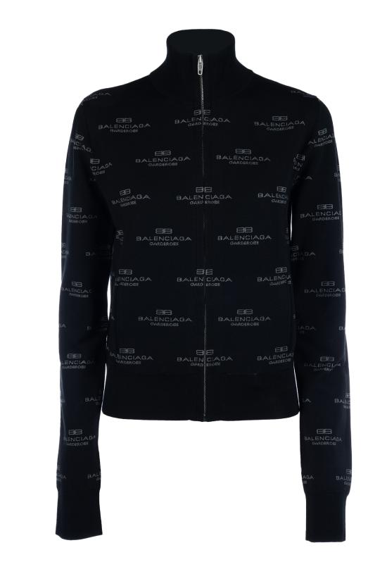 25SS 발렌시아가 로고 터틀넥 스웨터 가디건 812596T1724 1269 BLACK GREY