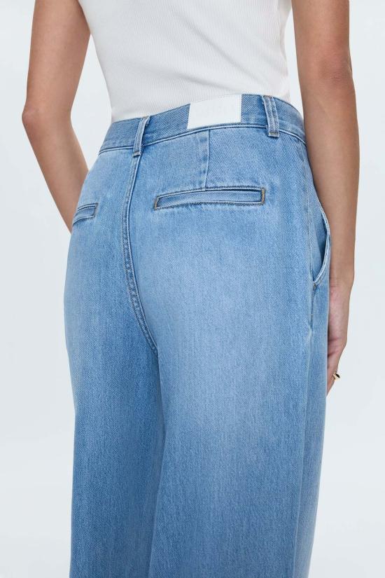  피스톨라 데님 팬츠 달리아 하이라이즈 와이드 진 - PISTOLA