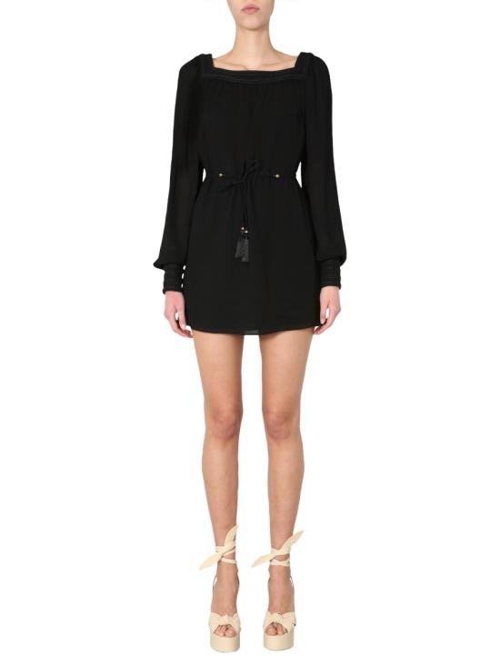 24FW 생로랑 숏 원피스 608598 BLACK