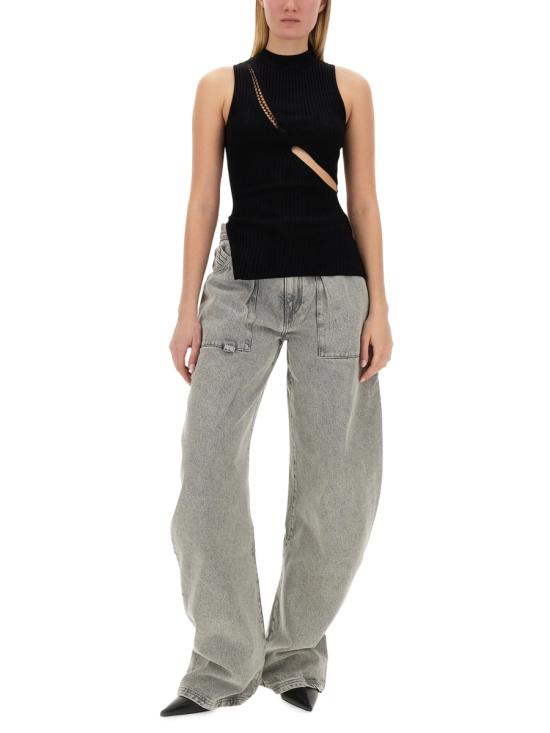 24SS 디 아티코 민소매 티셔츠 242WCT248 BLACK - THE ATTICO