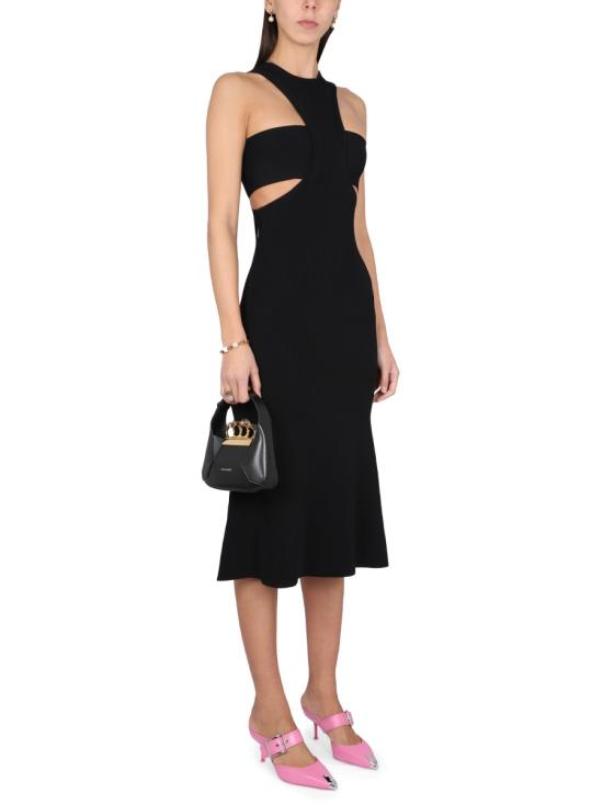 23SS 알렉산더 맥퀸 미디 원피스 734602 BLACK - ALEXANDER MCQUEEN