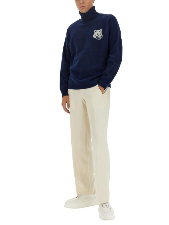  메종키츠네 터틀넥 LM00820KT1063 BLUE - MAISON KITSUNE