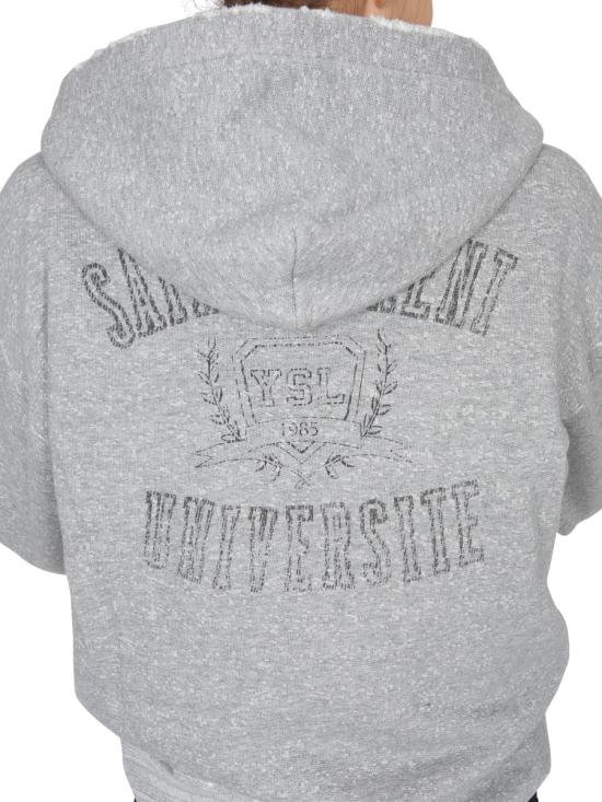 24FW 생로랑 후드 티셔츠 704159 GREY - SAINT LAURENT