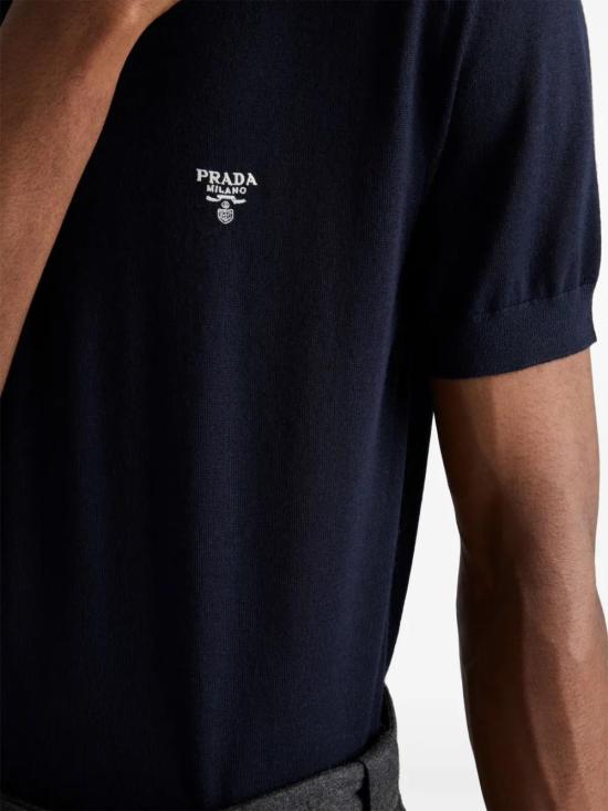  프라다 반팔 티셔츠 UMB814SOOO1451 navy - PRADA