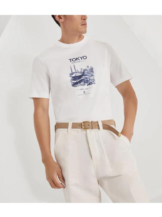  브루넬로 쿠치넬리 반팔 티셔츠 M0B138453C6159 - BRUNELLO CUCINELLI