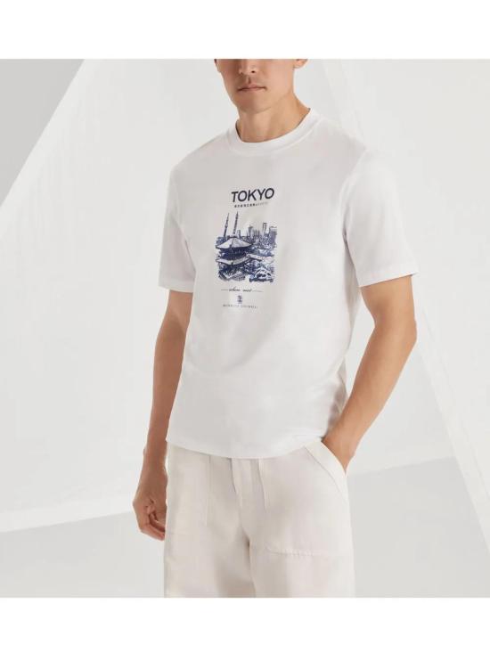  브루넬로 쿠치넬리 반팔 티셔츠 M0B138453C6159 - BRUNELLO CUCINELLI