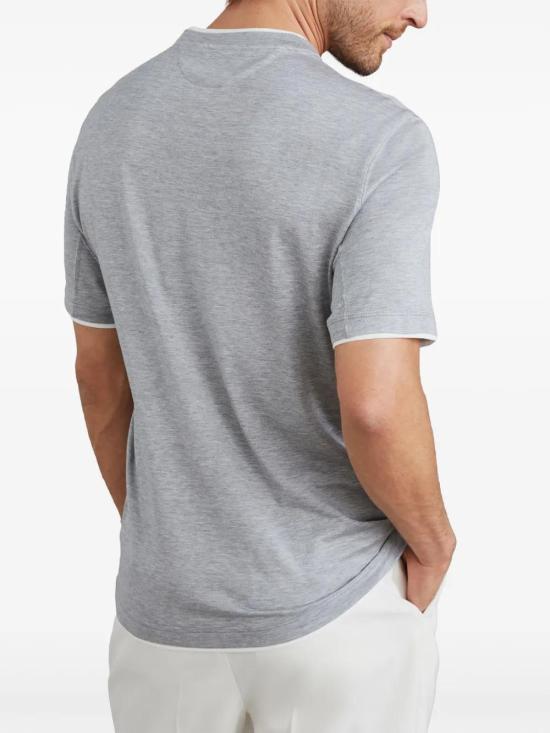  브루넬로 쿠치넬리 반팔 티셔츠 MH8367427CNZ17 grey - BRUNELLO CUCINELLI