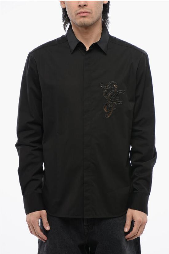  오프화이트 긴팔 셔츠 OMGE040S24 FAB004 1010 Black