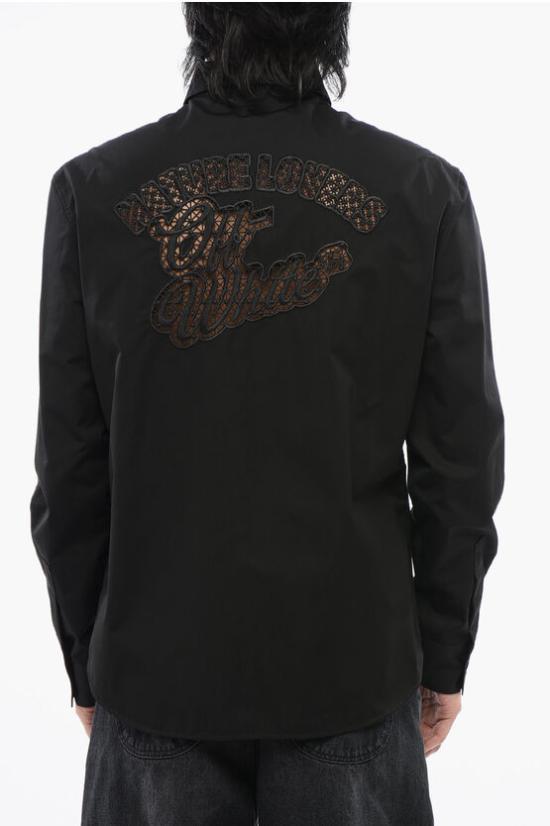  오프화이트 긴팔 셔츠 OMGE040S24 FAB004 1010 Black - OFF WHITE