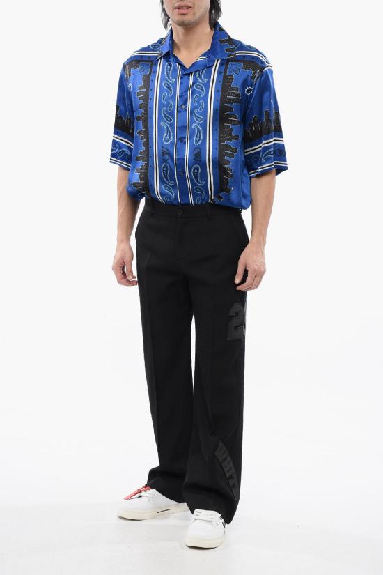 오프화이트 스트레이트 팬츠 OMCO038S24FAB0011010 Black - OFF WHITE