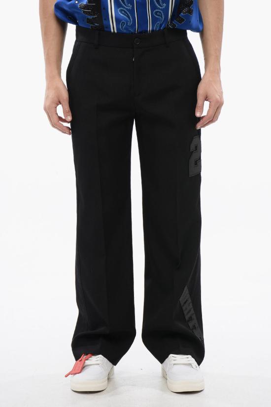  오프화이트 스트레이트 팬츠 OMCO038S24FAB0011010 Black