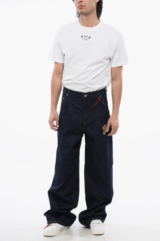  오프화이트 데님 팬츠 OMYA185S24 DEN001 4522 Blue - OFF WHITE