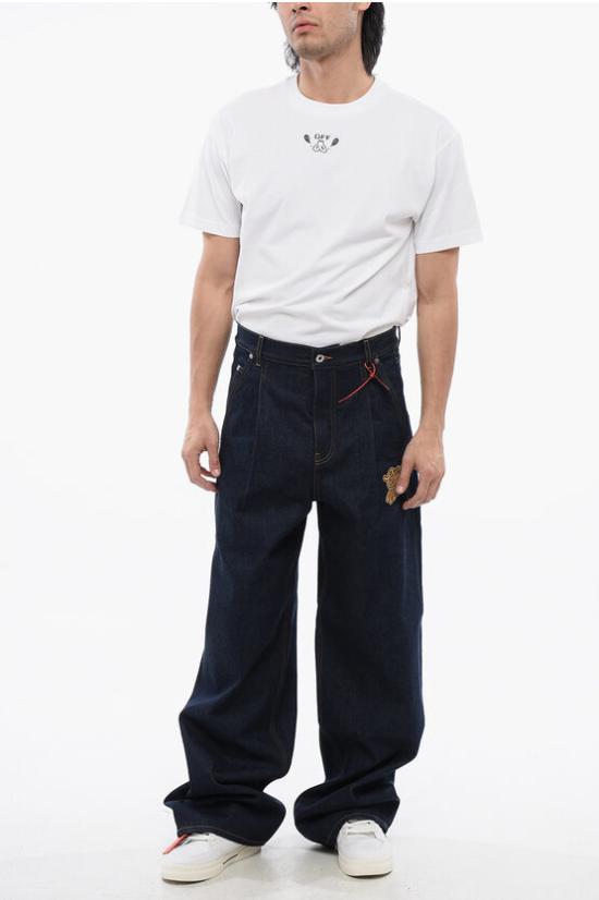  오프화이트 데님 팬츠 OMYA185S24 DEN001 4522 Blue - OFF WHITE