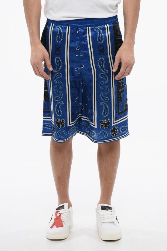  오프화이트 숏팬츠 OMCB092S24FAB0014600 Blue