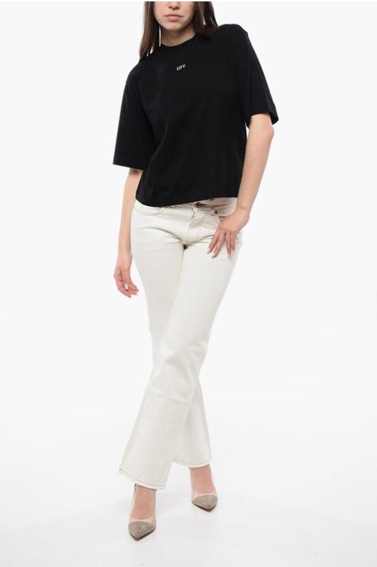  오프화이트 반팔 티셔츠 OWAA124S24JER0071010 Black - OFF WHITE