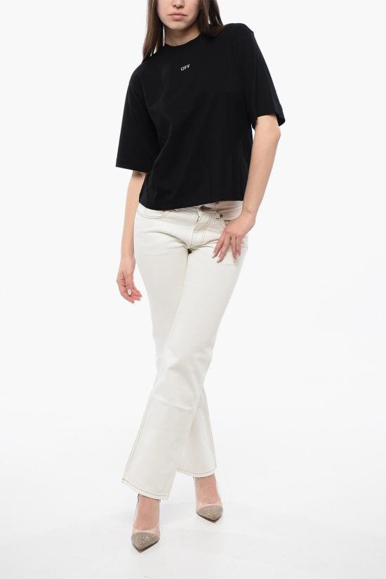  오프화이트 반팔 티셔츠 OWAA124S24JER0071010 Black - OFF WHITE