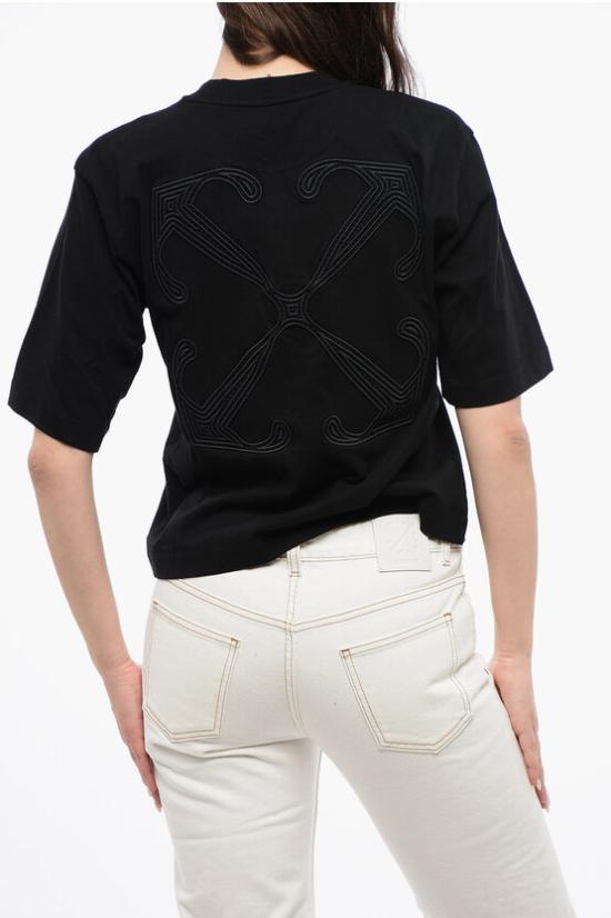  오프화이트 반팔 티셔츠 OWAA124S24JER0071010 Black - OFF WHITE