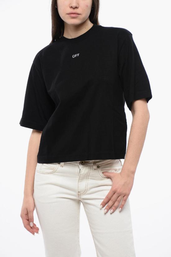  오프화이트 반팔 티셔츠 OWAA124S24JER0071010 Black