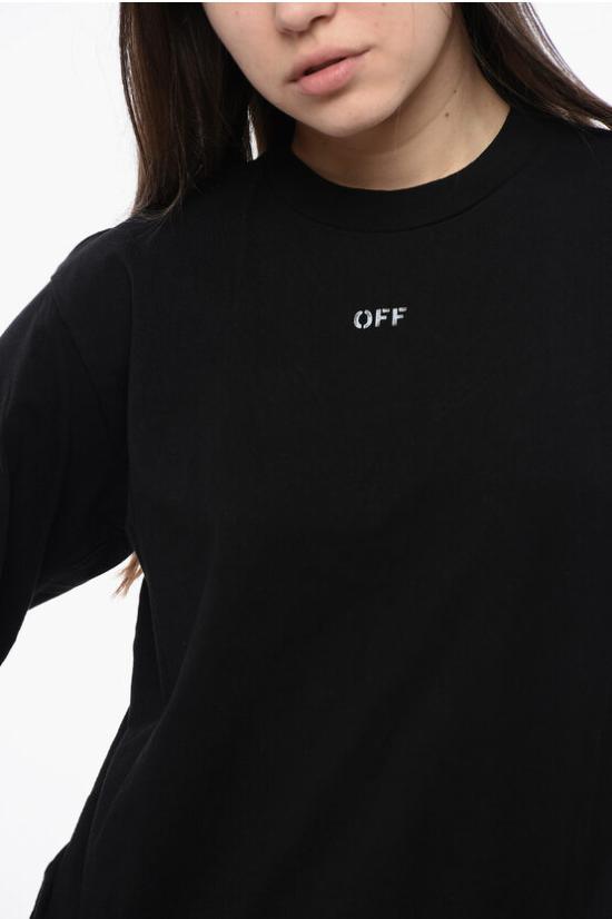  오프화이트 반팔 티셔츠 OWAA124S24JER0071010 Black - OFF WHITE