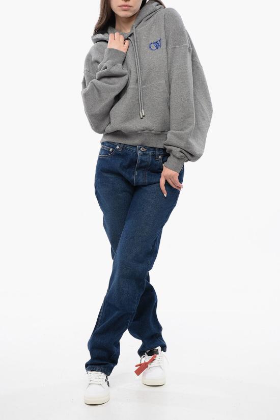  오프화이트 후드 티셔츠 OWBB058S24FLE0050846 Gray - OFF WHITE