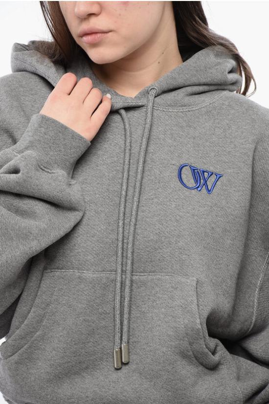  오프화이트 후드 티셔츠 OWBB058S24FLE0050846 Gray - OFF WHITE