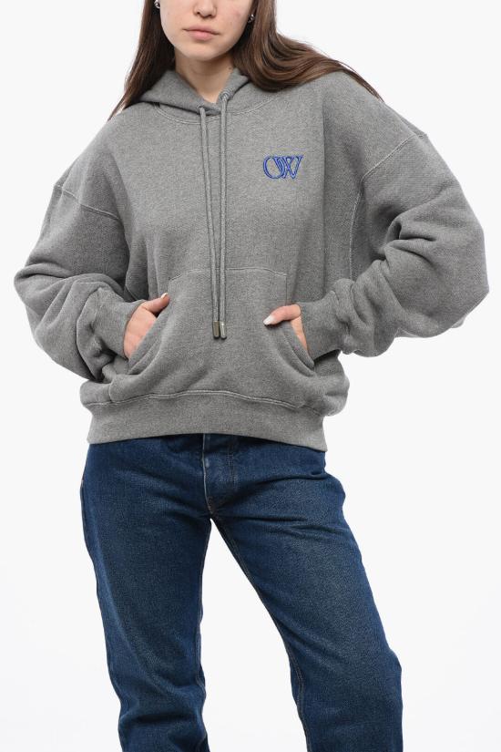  오프화이트 후드 티셔츠 OWBB058S24FLE0050846 Gray