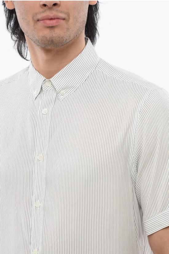  오프화이트 반팔 셔츠 OMGG012S24FAB0031401 Black White - OFF WHITE