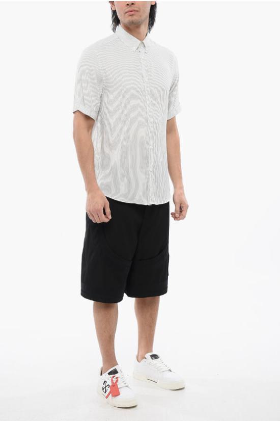  오프화이트 반팔 셔츠 OMGG012S24FAB0031401 Black White - OFF WHITE