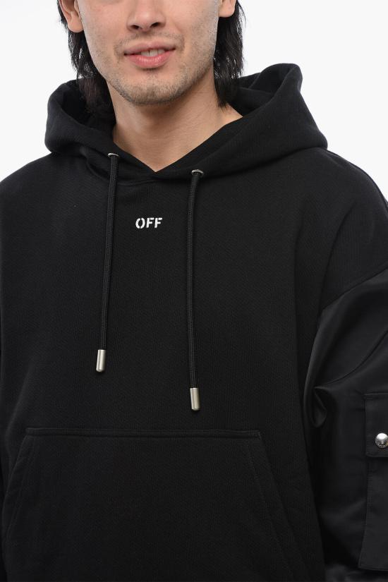  오프화이트 후드 티셔츠 OMBB127S24FLE0011001 Black - OFF WHITE