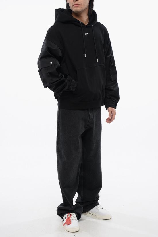  오프화이트 후드 티셔츠 OMBB127S24FLE0011001 Black - OFF WHITE