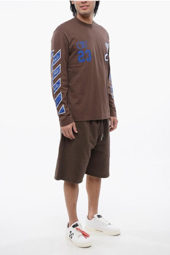  오프화이트 긴팔 티셔츠 OMAB086S24JER0012846 Brown - OFF WHITE