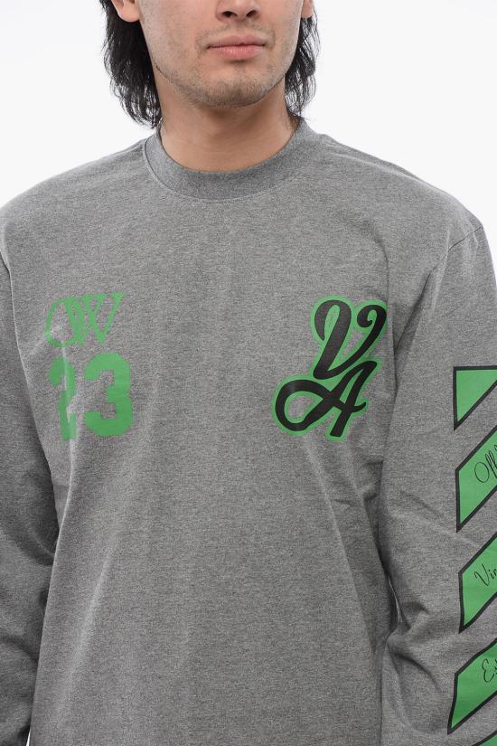  오프화이트 긴팔 티셔츠 OMAB086S24JER0010655 Gray - OFF WHITE