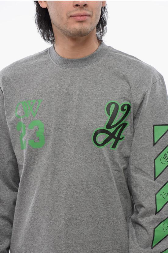  오프화이트 긴팔 티셔츠 OMAB086S24JER0010655 Gray - OFF WHITE