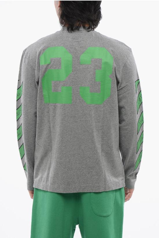  오프화이트 긴팔 티셔츠 OMAB086S24JER0010655 Gray - OFF WHITE