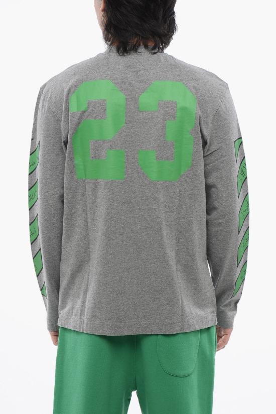  오프화이트 긴팔 티셔츠 OMAB086S24JER0010655 Gray - OFF WHITE